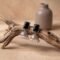Black Antique Silver Plated Embossed Pearl Drop Jhumka
