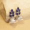 Royal Blue Silver Plated Floral Filigree Jhumka