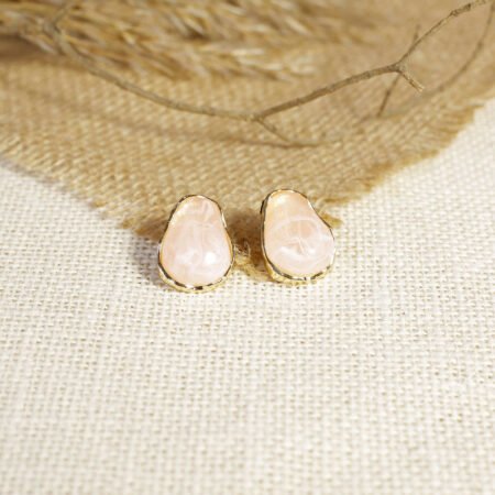 Bare Pebble Stud Earrings | Gold-Plated Resin Studs