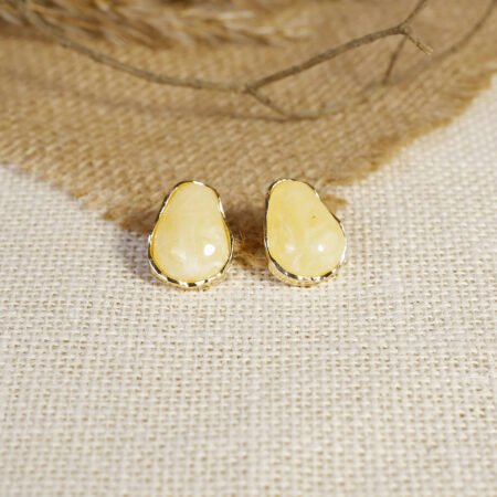 Sundrop Pebble Stud Earrings | Gold-Plated Resin Studs