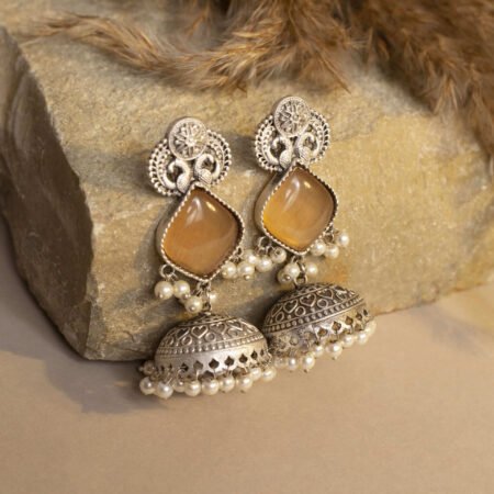 Nazkaar Noor Mocha Antique Jhumka