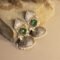 Diwan-e-Khas Antique Silver Plated Regal Jhumka with Fresh Glow Mint Monalisa Stone