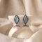 Ice Blue Boho Kite Stone Antique Silver Plated Jhumka