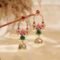 Ruby & Emerald Chandrakala Jhumka Earrings | Traditional Gold-Plated Jhumka