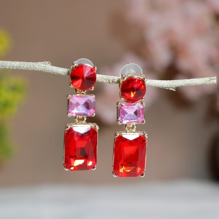 Scarlet Lavender Sonnet Tier Danglers