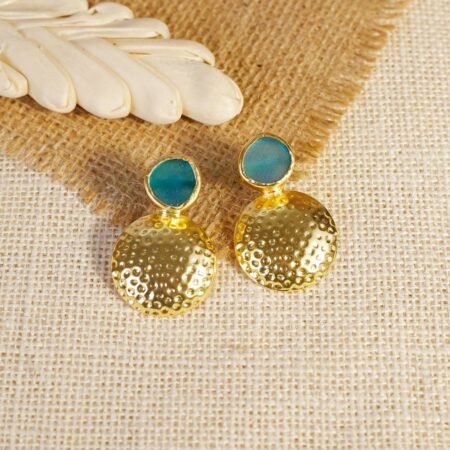 Azure Echo Hammered Sphere Studs