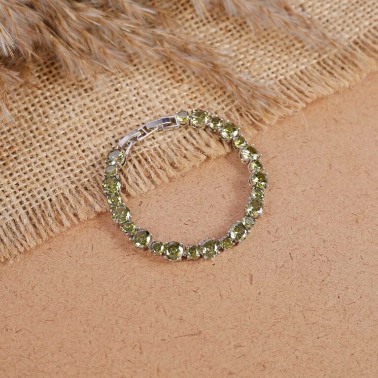 Olive Whisper Silver-Kissed Bracelet