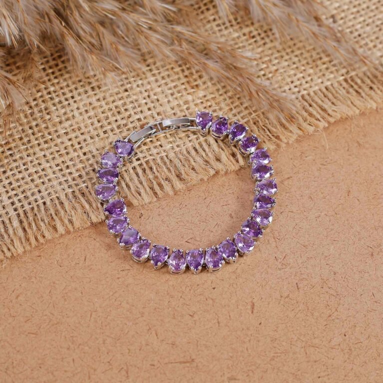 Starlit Amethyst Silver-Kissed Bracelet