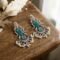 Aqua Bloom Silver Electroplated Dvarapala Chandbali