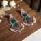 Jade Crimson Silver Electroplated Dvarapala Chandbali