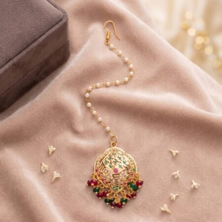 Shiromani Gopura Jadau Gold Plated Maangtikka