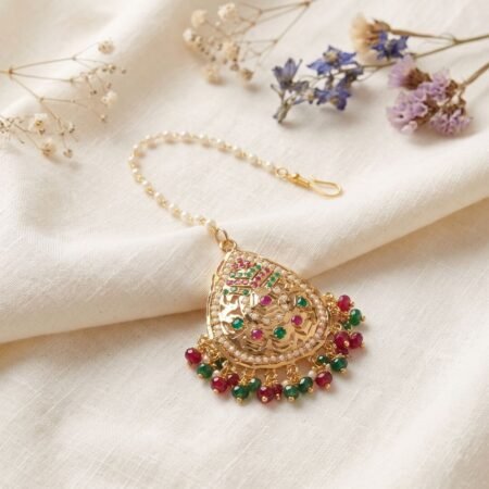 Shiromani Mehraab Jadau Gold Plated Maangtikka