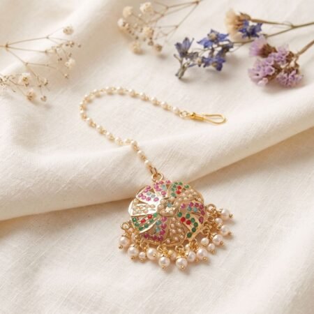 Shiromani Chakra Jadau Gold Plated Maangtikka