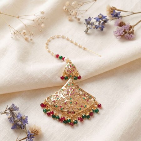 Shiromani Pankha Jadau Gold Plated Maangtikka