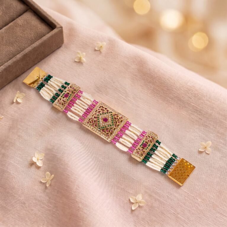 Coral Loom Beaded Bracelet