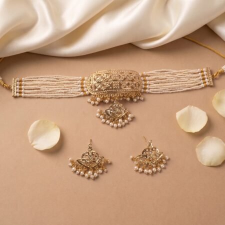 Malhar Pearl Jadau Gold Choker Set