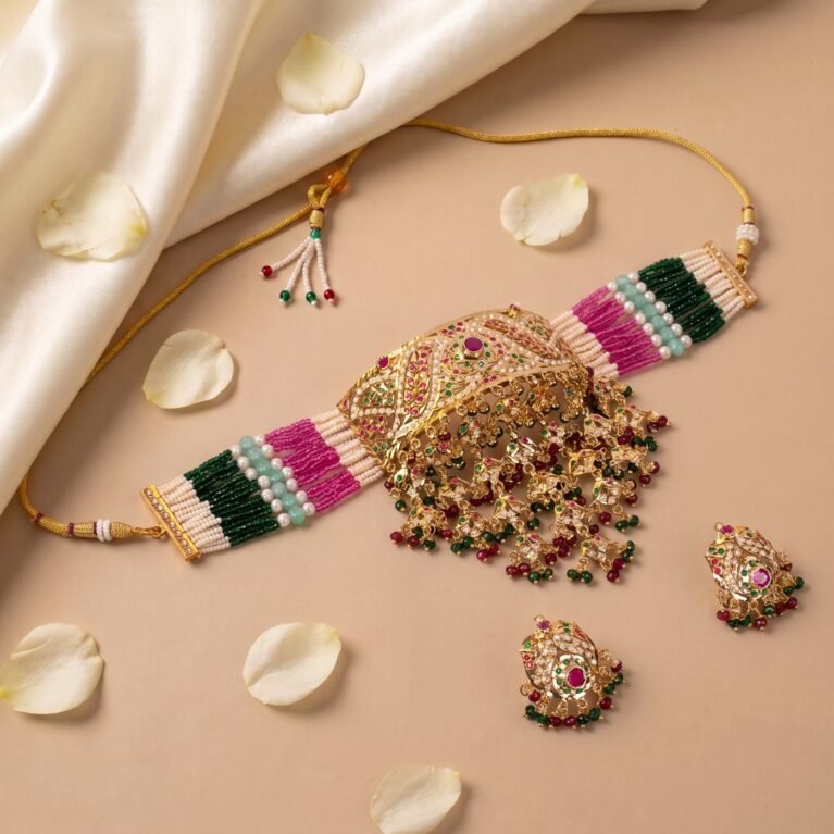 Gulnar Jadau Gold Choker Set