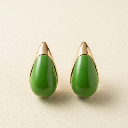 Clover Muse | Gold Plated Enamel Teardrop Stud Earrings