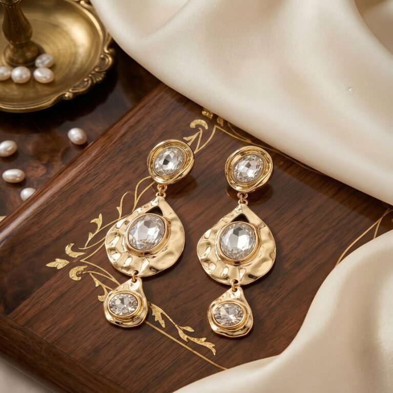 Crystal Moulé Oval Drop Earrings