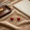 Garnet Eternity Circle Hoops