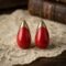 Scarlet Muse | Gold Plated Enamel Teardrop Stud Earrings