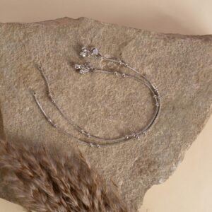 Rhythm Bearer | Silver Electroplated Beaded Graduated Anklet