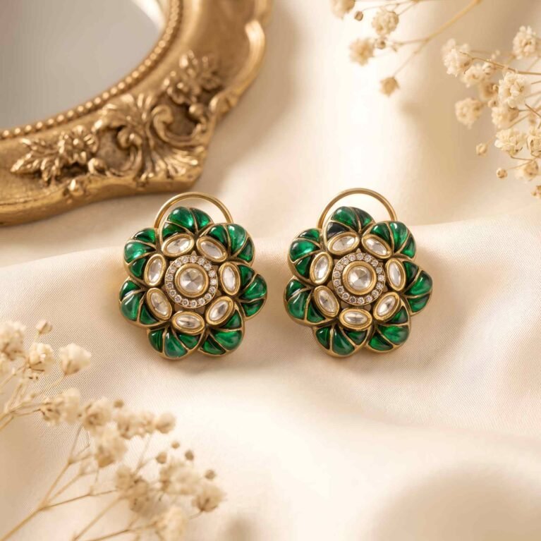 Verdant Gulbahar Kundan Studs