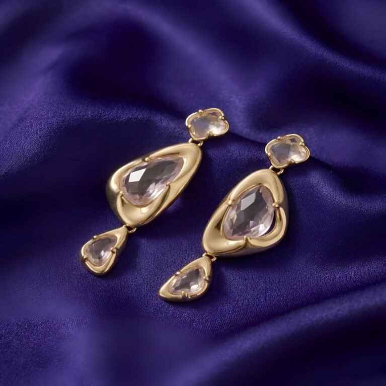 Glacé Coulée Stone Drop Earrings