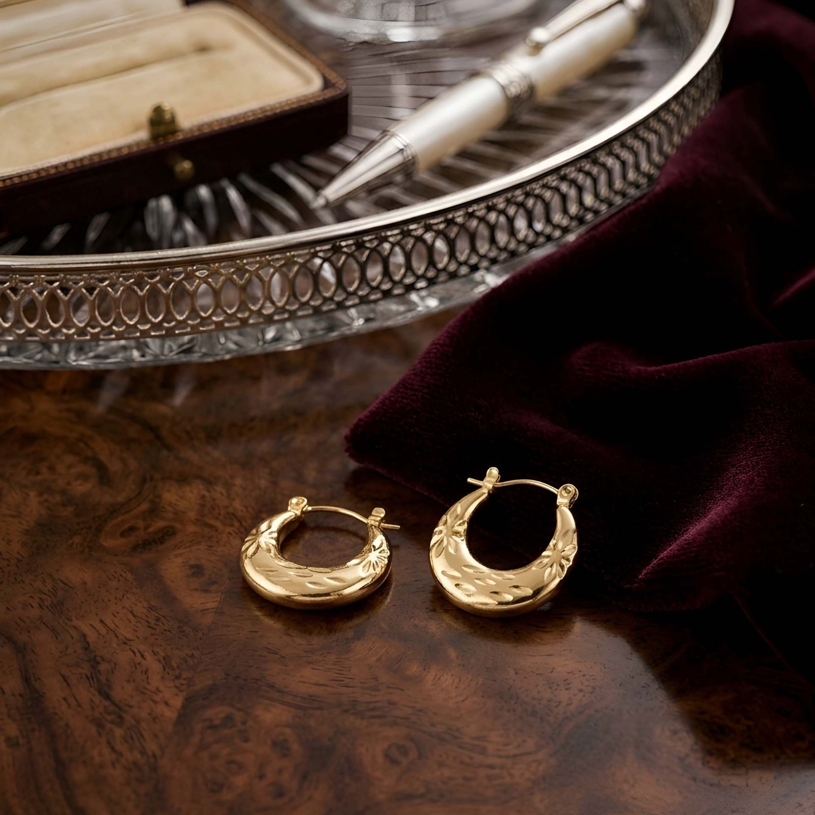 Bloom Gold Huggie Earrings
