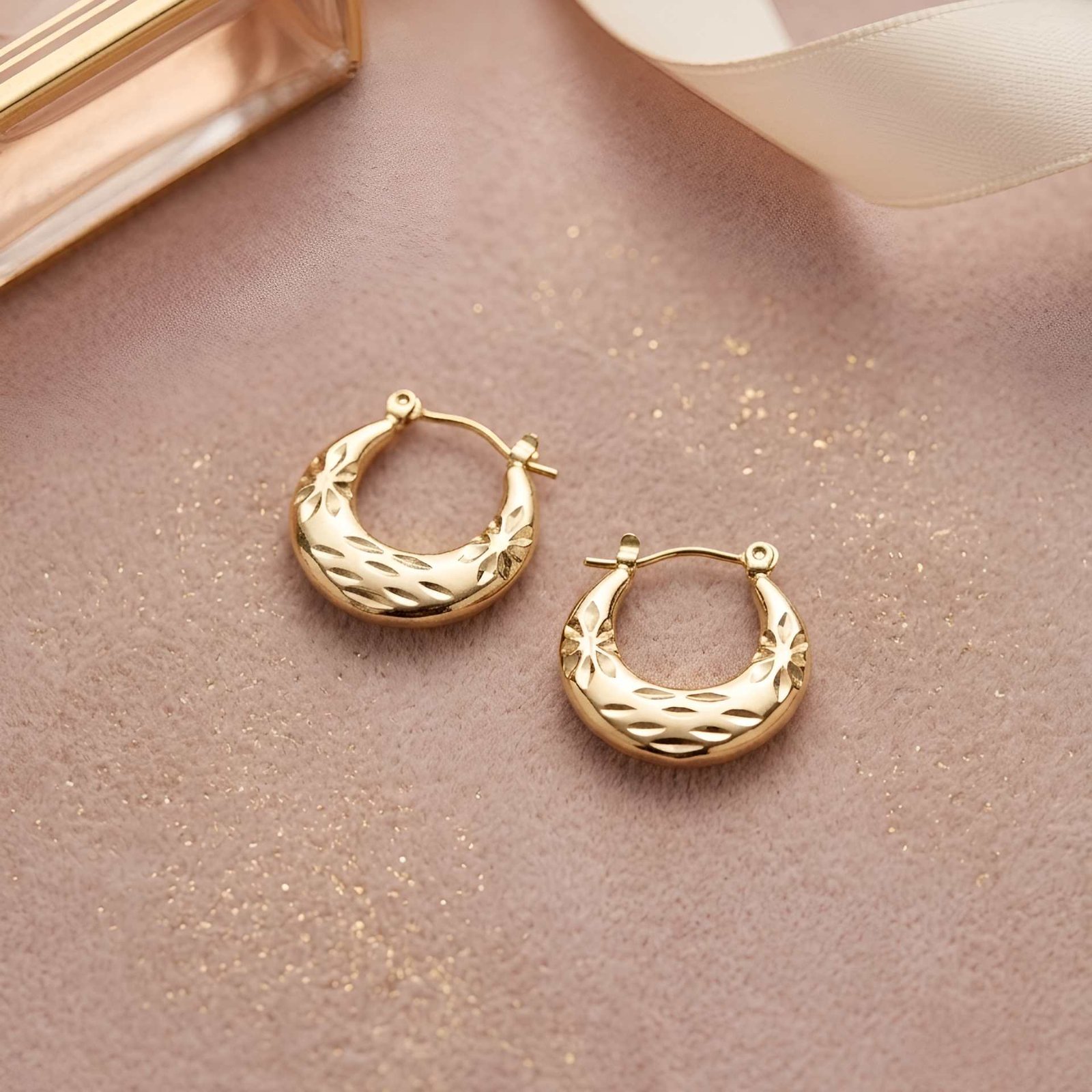Bloom Gold Huggie Earrings