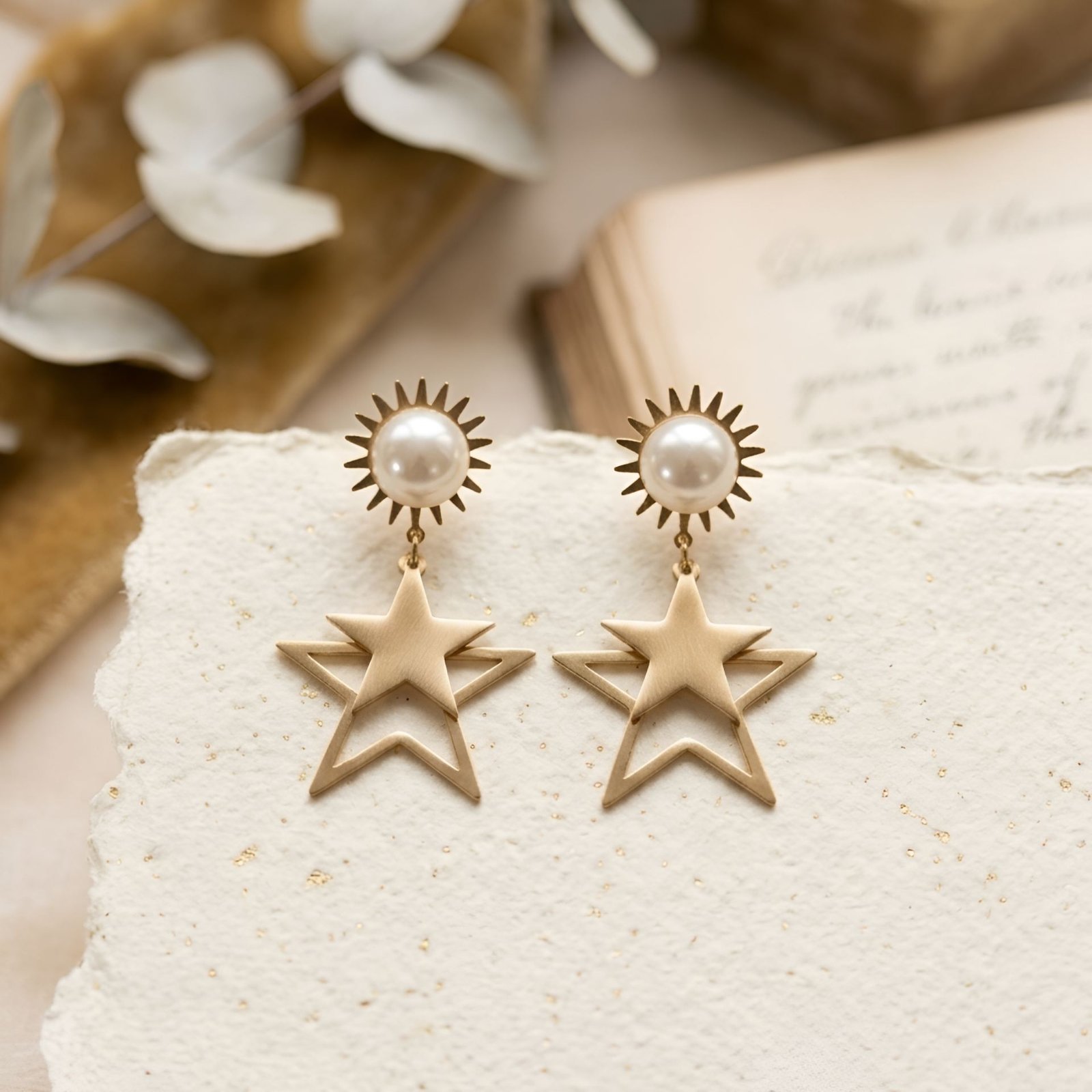 Starfall Pearl Stud Earrings