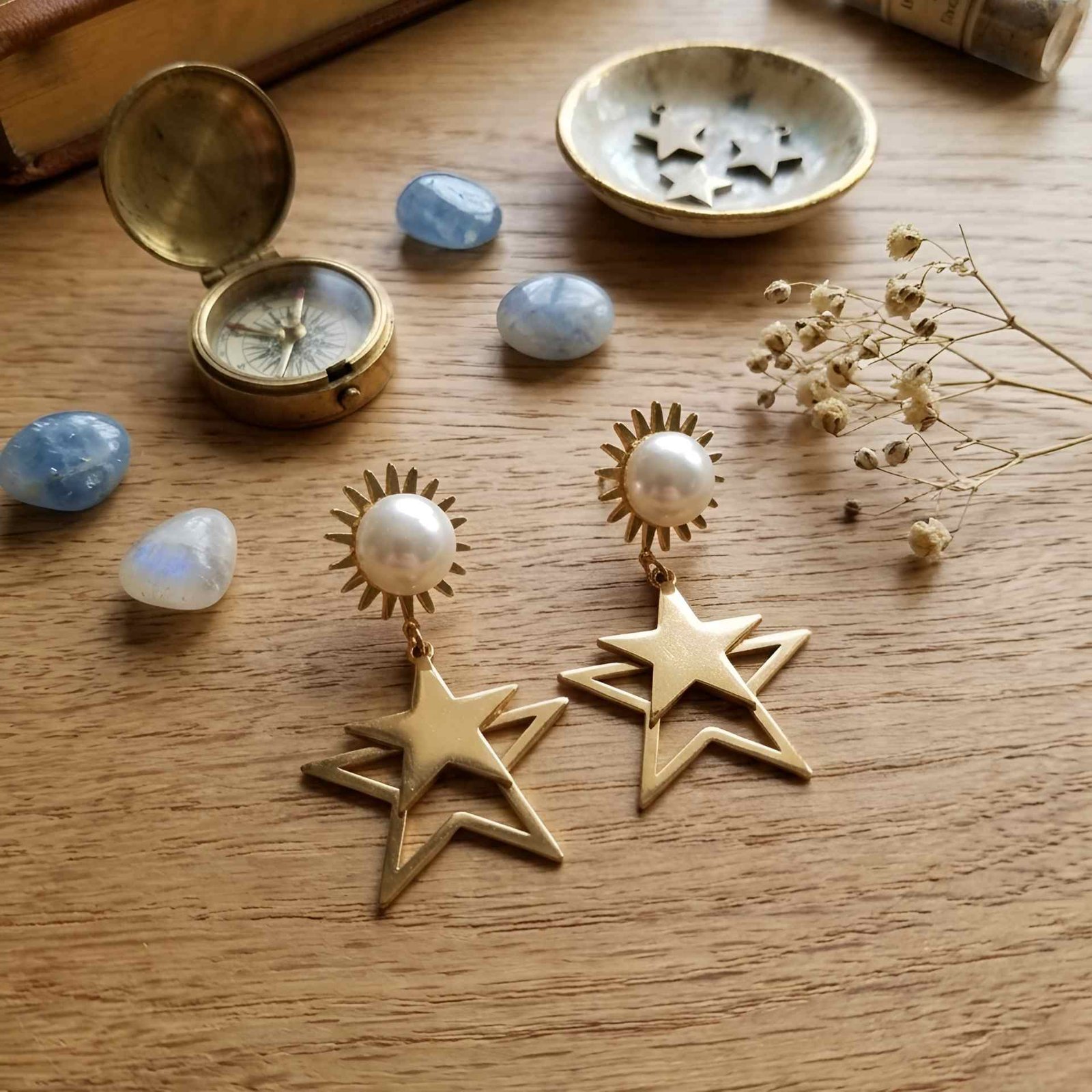 Starfall Pearl Stud Earrings