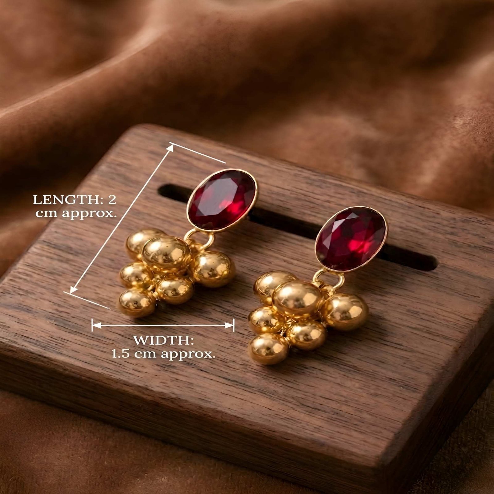 Crimson Cluster Stud Earrings