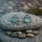 Turquoise Lunette Stone Stud Earrings
