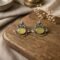 Pistachio Lunette Stone Stud Earrings