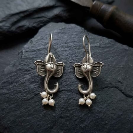 Sacred Trunk Pearl Hook Earrings