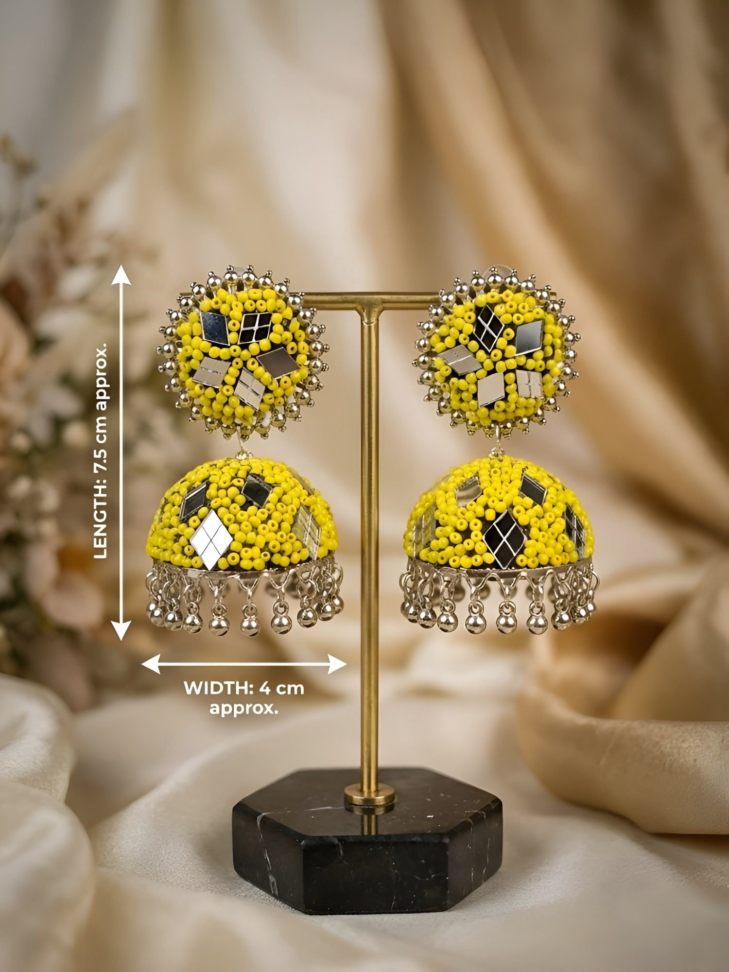 Mirror Glam Nazakat Amaltas Antique Oxidised Silver Jhumka