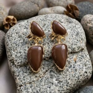 Gilded Geode Truffle Gold Plated Drop Earrings
