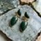 Gilded Geode Malachite Gold Plated Drop Earrings